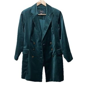 Maeve Anthropologie Teal Velvet Blazer Dress Women’s 6P Jacket Style Chic
